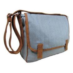 Imagem de Bolsa Pasta Transversal Tipo Carteiro Em Jeans Resistente Masculino Fe