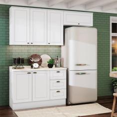 Imagem de Cozinha Compacta com Tampo 3 Peças 6 Portas 3 Gavetas Emily Espresso Móveis Branco HP/Calcare