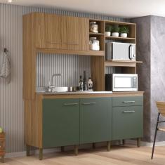 Imagem de Cozinha Compacta 5 Portas 1 Gaveta Ipê/Arbo - Decibal