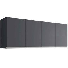 Imagem de Armário Aéreo Cozinha Adriana 4 Portas 160 Cm Cinza