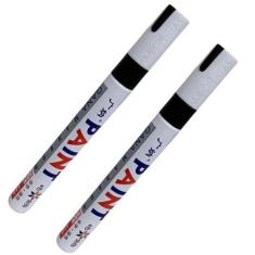 Imagem de Kit 2 Canetas Reparadora Tira Risco Automóveis Carro Moto Caminhões Pintar e Retocar Pneu Azulejo e Tênis Uso Escolar Marca Texto