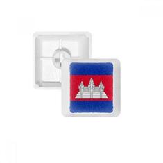 Imagem de OFFbb cambodianational bandeira país da Ásia pbt nomes de teclas de teclado mecânico branco OEM sem marcação imprimir