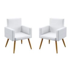 Imagem de Kit 2 Poltronas Nina Para Sala de Estar Couro Artificial  Aradecor