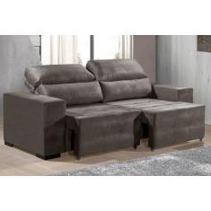 Imagem de Sofá Retrátil Reclinável 2 Lugares Cancun em Veludo Pavia (MARROM)