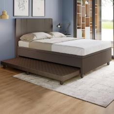 Imagem de Base Box Casal com Cama Auxiliar c/colchão conjugado Corino SkyBox