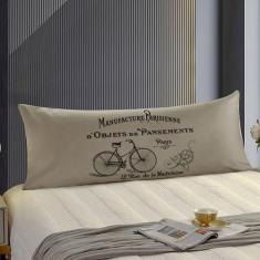 Imagem de Travesseiro De Corpo Body Pillow 40x130cm Suede Bege Vintage French - 