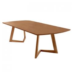 Imagem de Mesa para Sala de Jantar Munique 220cm Madeira Tampo Barril Laminado Moderna Mobília
