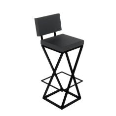 Imagem de Banqueta Zênite com Encosto - Preto - Assento Estofado