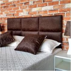 Imagem de Cabeceira Casal Módulos com Pés Módena H6 Suede Amassado 140 x 120 Rbl