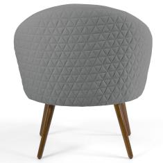 Imagem de Poltrona Decorativa Pés Palito Rafa C-416 Linho  Escuro - Domi