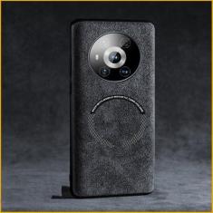 Imagem de Para huawei p50 p40 p30 companheiro honra 50 40 30 20 pro nova 8 7 6 couro camurça magnético caso de carregamento sem fio, bk, para p50 pro