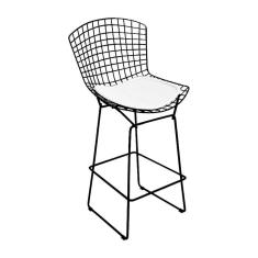 Imagem de Banqueta Bertoia Preta D80 Assento Branco Cor Branco