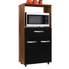 Imagem de Balcao Multiuso Com Nicho 2p 1g Luna Savana Preto Mobbs