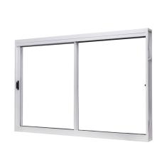 Imagem de Janela de Aço de Correr Lateral 100x120cm 2 Folhas Vidro Liso Unic Sol Ramassol Branco