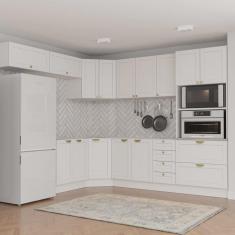 Imagem de Cozinha Modulada 8 Peças sem Tampo 4 Aéreos 3 Balcões e Torre Quente Arizona CabeCasa