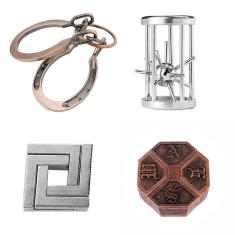 Imagem de Brinquedo De Quebra-Cabeça Roseflower Iq Test Brain Teaser Metal Wire X4