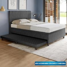 Imagem de Base Box Casal Com Cama Auxiliar Com Colch o Conjugado Veludo