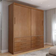 Imagem de Guarda-Roupa Solteiro Essence 2 Portas 6 Gavetas com Chave Cinamomo - Panorama Móveis