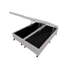 Imagem de Cama Box Baú Castor Casal Bi Partido Corano Branco 138x188x35cm