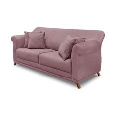 Imagem de Sofá Decorativo 160cm 2 Lugares com 4 Almofadas Armstrong Veludo Lilás G63 - Gran Belo