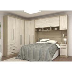 Imagem de Guarda Roupa De Canto Casal 10 Portas 5 Gavetas Com Cabeceira Queen Ma