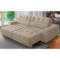 Imagem de Sofá Retrátil e Reclinável 3 Lugares com Molas 2,10m Dani Suede Bege A