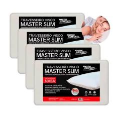 Imagem de Kit 4 Travesseiros Nasa Viscoelástico Master Slim Sono E - Guiro