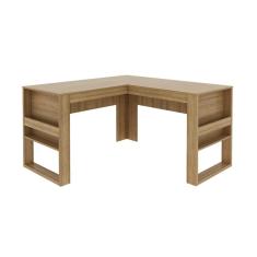 Imagem de Mesa para Escritório 136cm em L com Detalhe Ripado ME4145 Amêndoa Tecnomobili