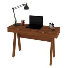 Imagem de Mesa Escrivaninha Escritório 2 Gavetas ME4128 Amendoa - Tecnomobili