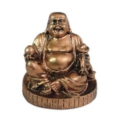 Imagem de Buda Chinês com Base cor ouro envelhecido.