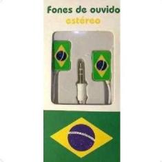 Imagem de Fone De Ouvido Estéreo Com A Bandeira Do Brasil Com Fio