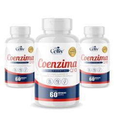 Imagem de 3x Coenzima Q10 (Ubiquinona)100mg Por Porção + Vitamina E 60 Capsulas Celliv
