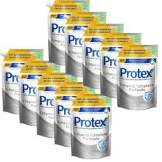 Imagem de Kit 10 Refil Sabonete Líquido Protex Limpeza Profunda 900ml
