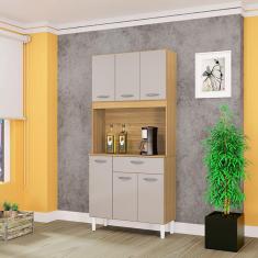 Imagem de Cozinha Ambiente Kit Cassia 6 Portas Damasco Off White - Poquema
