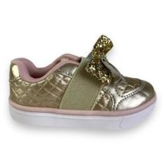 Imagem de Tenis Infantil Feminino Kidy Happy Dourado Calce Facil-Feminino