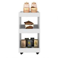 Imagem de Armário Multiuso para Cozinha com Rodízios Mpozenato Branco