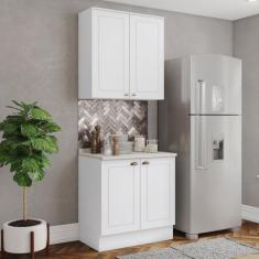Imagem de Cozinha Compacta Americana 4 Portas 3 Prateleiras 100% Mdf Branco  -