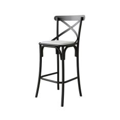 Imagem de Banqueta Katrina Revestimento Sintético Branca e Preta