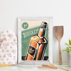 Imagem de Quadro Bebida Vintage Whisky 22x32cm Moldura  - Quartinhos