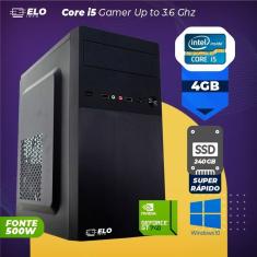 Imagem de Computador Elo Gamer Intel Core i5 3,6Ghz 4GB Ram Hd SSD 240GB Geforce 2GB GT740 Fonte 500W Reais Windows 10 e pacote de Programas