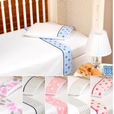 Imagem de Jogo De Lençol Berço Americano Bebe Enxoval Berco Percal Algodão Lenço