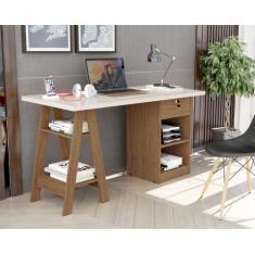 Imagem de Escrivaninha Juan Off White e Canela