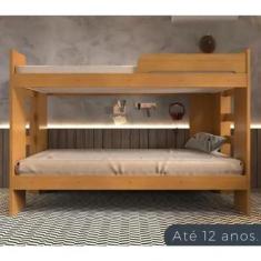 Imagem de Beliche solteiro 125 com escada lateral  e  barra de proteção ideal pa