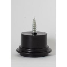 Imagem de Pé Para Sofá 3,3cm Altura Preto Redondo Kit 12 unidades