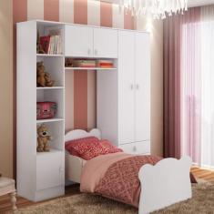 Imagem de Conjunto Infantil Arco Íris com Guarda Roupa 5 Portas e Mini Cama Infa