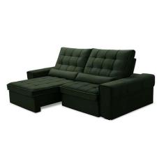 Imagem de Sofá 3 Lugares Retrátil E Reclinável Alasca Veludo Verde - Ferguile