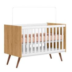 Imagem de Berço Mini Cama Q Encanto Retro Freijo Toq/Branco Acetinado - Qmovi