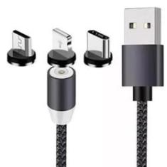 Imagem de Cabo USB Magnético Plugs 3 em 1 Carregamento Turbo