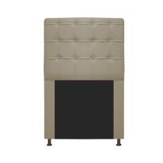 Imagem de Cabeceira Estofada Dama 90Cm Solteiro Botonê Corano Bege