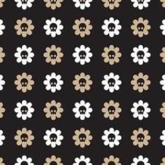 Imagem de Papel De Parede Adesivo Caveiras Flores 260686466 Rl 0,58X3M